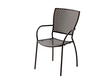 QUEEN 1 - Stackable galvanized steel garden chair with armrests by RD Italia - view 2